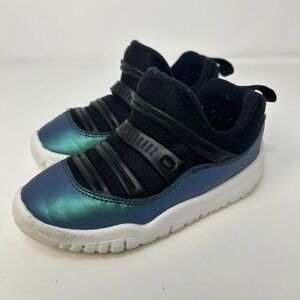 Nike Jordan 11 Retro Little Flex Sneaker 'Black Iridescent' Toddler Size 10C